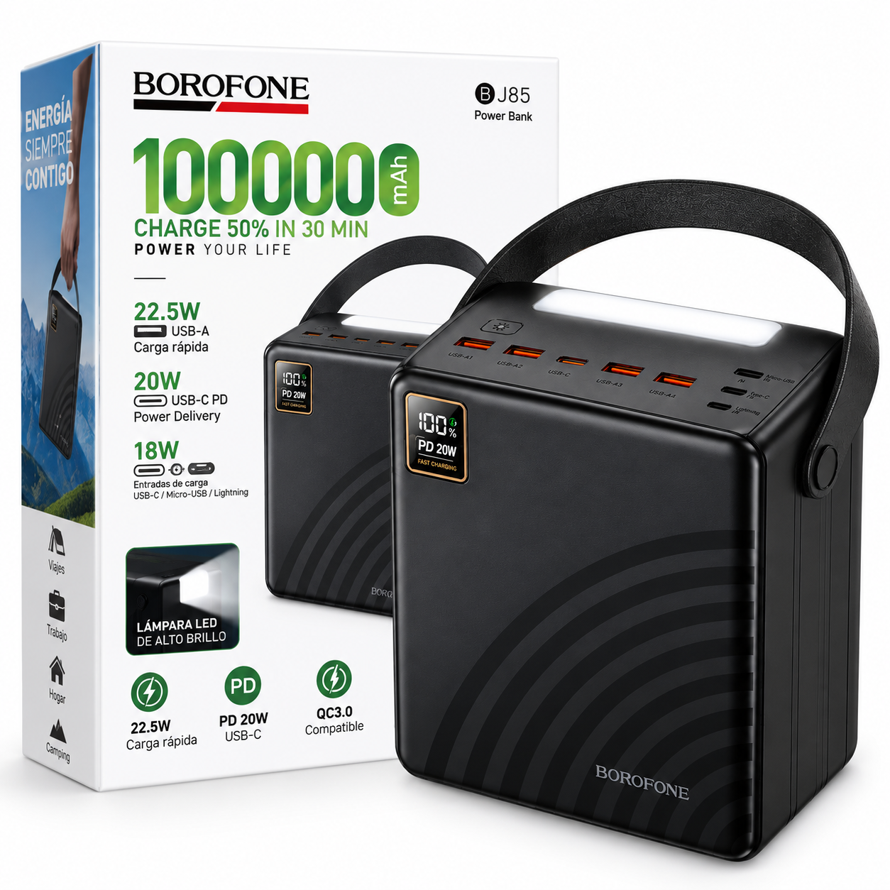 Power Bank BOROFONE BJ85 100000mAh - Imagen 3