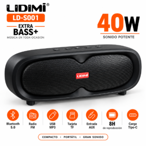 Parlante LD-S001 40W BT USB Radio FM LIDIME