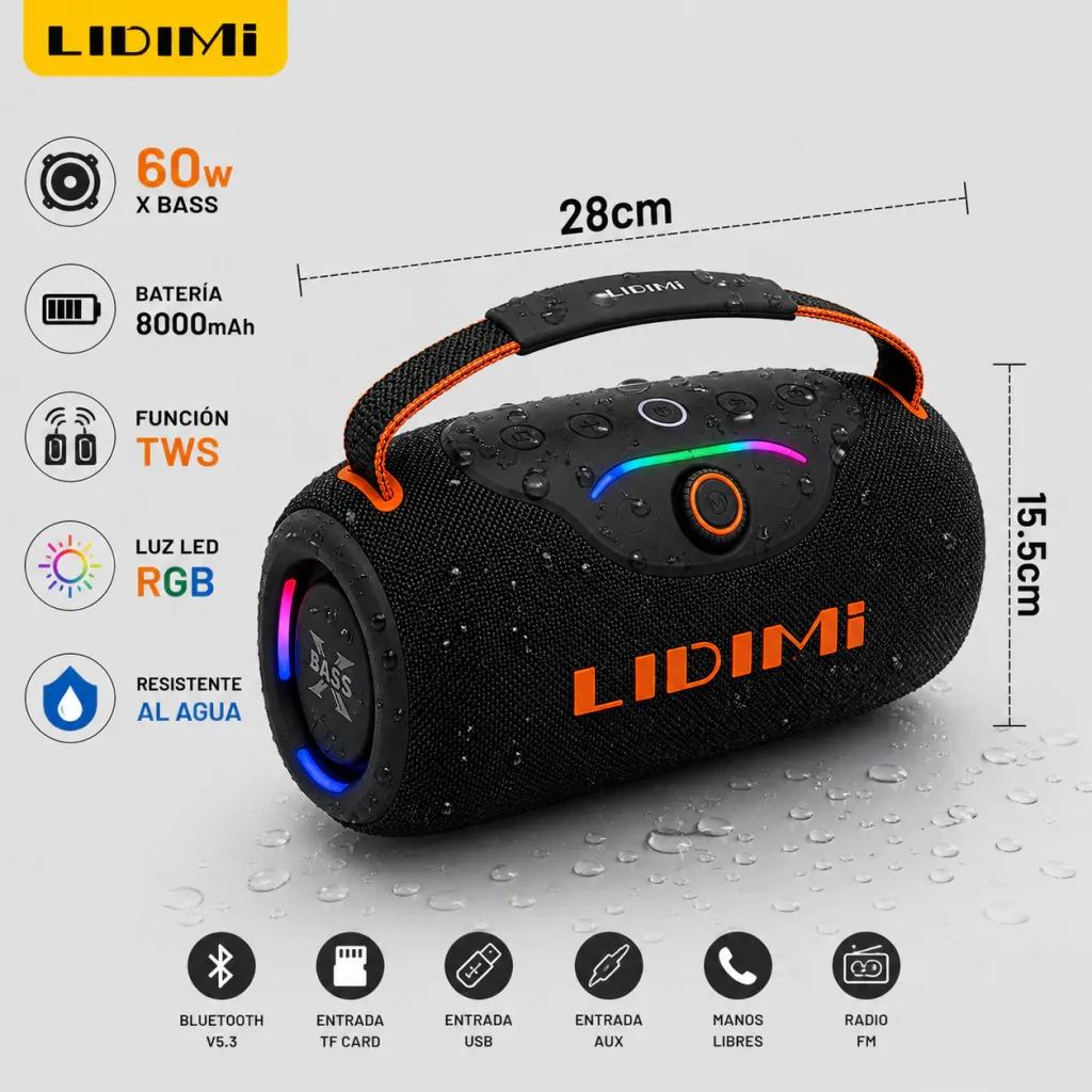 Parlante Portátil LIDIMI LD-S885 60W - Imagen 2
